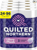 Quilted Northern Ultra Plush Toilet Paper 24 Mega Rolls = 96 Regular Rolls 3X Thicker* 3 Ply Soft Toilet Tissue