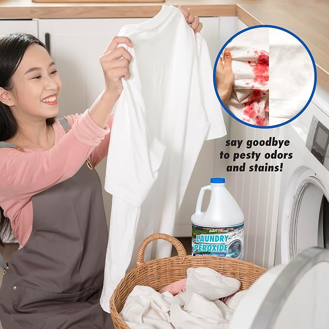 Nature's Freedom Laundry Peroxide Chlorine-Free Whitening Solution Stain and Odor Remover 1 Gallon