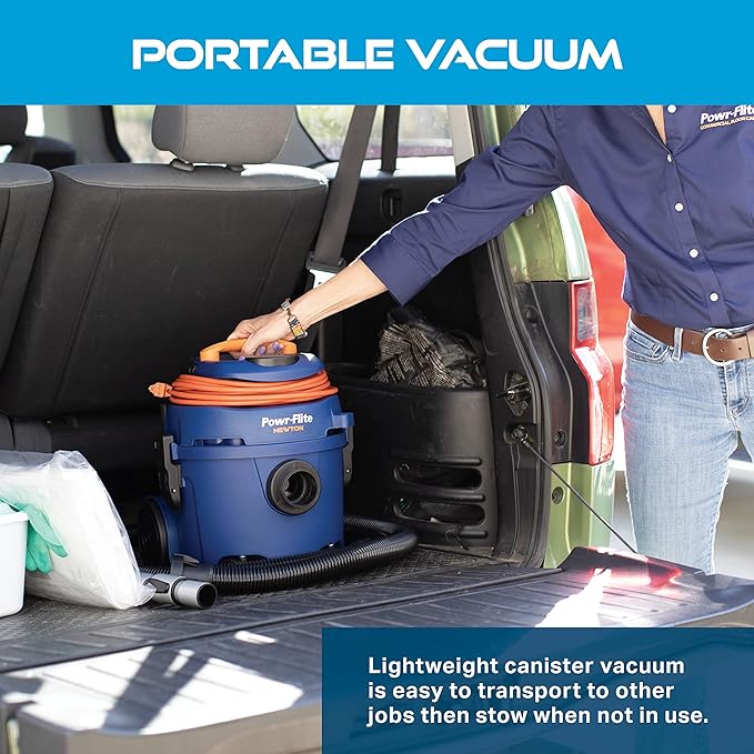 Powr-Flite Newton Compact Vacuum Cleaner Canister with HEPA Filtration Portable Vacuum for Hardwood Floors and Rugs PV610-Q10-U