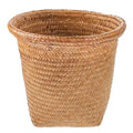 Healifty Straw Woven Wastebasket Medium Handwoven Household Waste Can for Office Bedroom Bathroom Home Rustproof Rubbish Container with Neat Edges for Easy Waste Paper Disposal Random Color