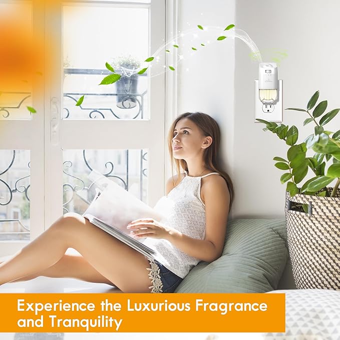 Plug In Air Freshener Starter Kit 12 Refills + 1 Warmer Hawaiian Jasmine &amp Fresh Cotton Scents for Home &amp Bathroom Office Compatible with Air Wick &amp Glade Not Include Glade Plus