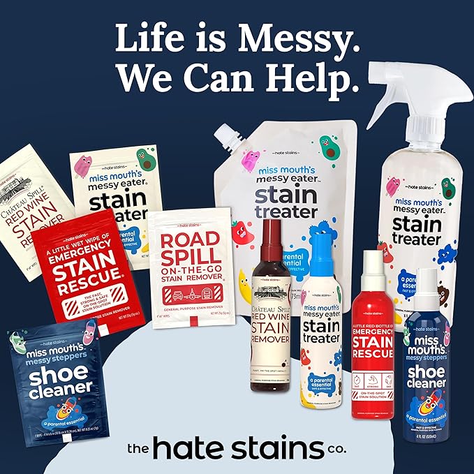 Miss Mouth's Messy Eater Stain Treater 4oz 2pack Stain Remover Spray and 25 pack Wipes