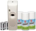 Big D 867 Metered Aerosol Starter Kit Apple Fragrance (Contains Dispenser 2 Batteries 3 Aerosol Cans) - Air freshener ideal for restrooms offices schools restaurants hotels stores