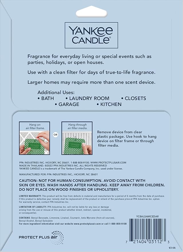 Yankee Candle Balsam Cedar Whole Home Air Freshener (Pack of 4)