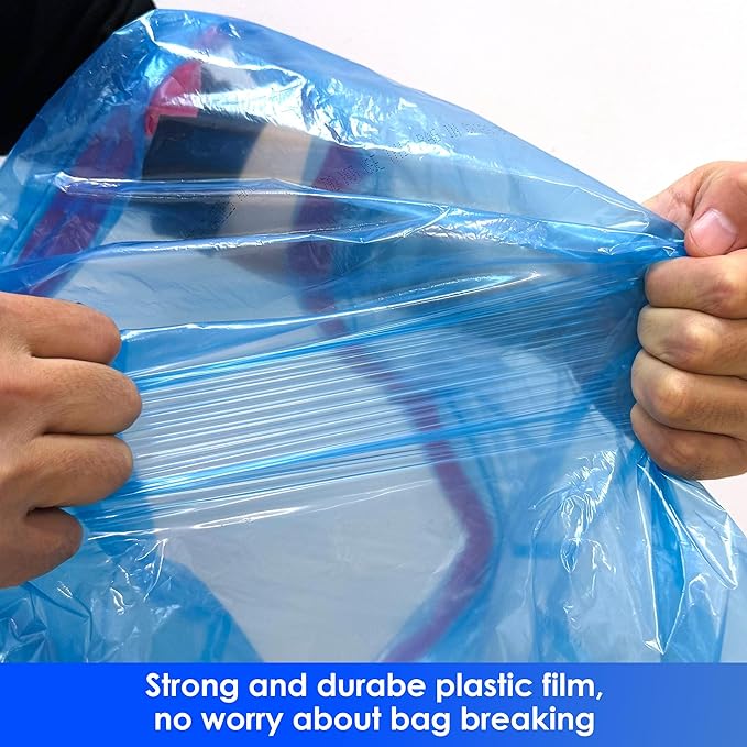 30 Gallon Recycling Trash Bags Unscented 120 Count Drawstring Garbage Bags Pre-Separated Ultra Strong Leakproof Sturdy Translucent Blue