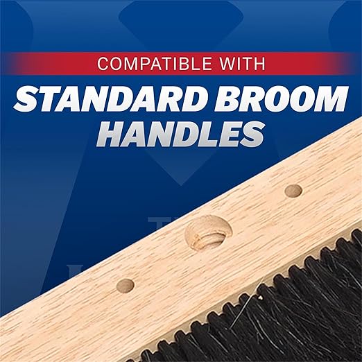 MARSHALLTOWN 36 Inch Wood Backed Concrete Broom Horsehair Bristles Made in The USA 6598