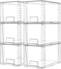 Vtopmart 6 Pack Large Stackable Storage DrawersEasily Assemble Acrylic Bathroom Closet Undersink Organizers and StoragePlastic Bins for Kitchen CabinetsPantryMakeupMedicine Organization