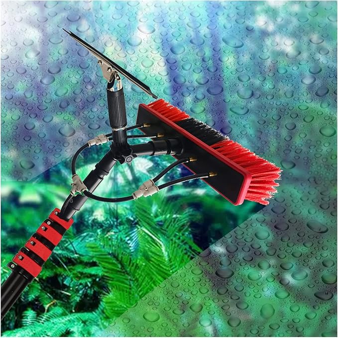 Cleaning Tool Equipment Window Cleaning Pole Photovoltaic Water Fed Telescopic Brush Extendable Cleaner Conservatory Roof-12FT(3.6m)