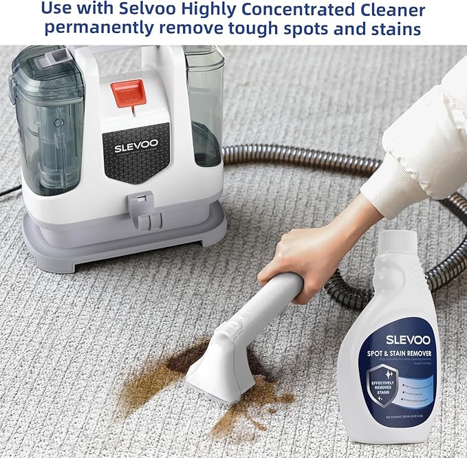 Carpet Cleaner Machine 10.5Kpa Strong Suction 400W Powerful Motor Portable Upholstery Cleaner with Spot and Stain Remover for Pet Accident Rugs Carpet and Upholstery White