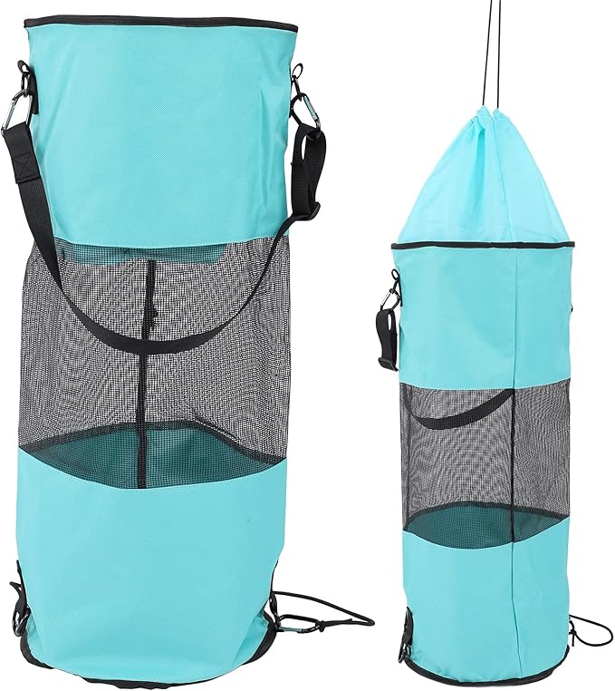 Boat Trash Bags Waterproof Reusable Mesh 33 Inch Height Portable Garbage Storage for Outdoor Use - Tear Resistant Oxford Cloth Easy to Hang Ideal for Boating and Camping