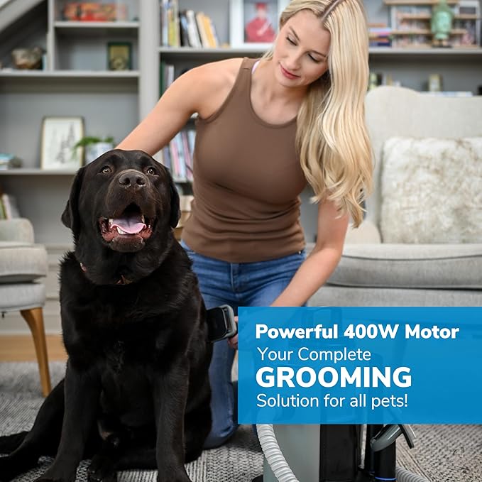FURME Ultra Pet Grooming Vacuum Kit - Cat &amp Dog Grooming Kit for Easy Pet Care at Home Quiet &amp Safe Dog Hair Remover Machine with Brush Clipper Shedding &amp Cleaner Tools &amp 4.5L Canis