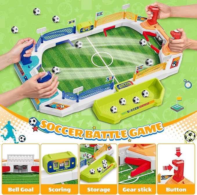 SpringFlower Mini Foosball Table Game for Kids Soccer Board Game Gifts for 4 5 6 7 8-12 Year Old Boys Toys for Age 4-6 5-7 8-12 Birthday Soccer Gifts Toy for Boys Girls