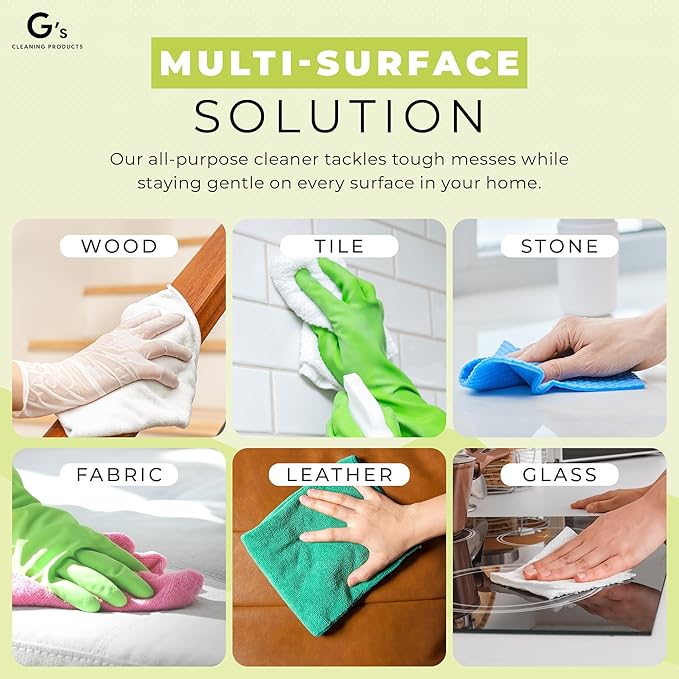 G's Cleaning Biodegradable All Purpose Cleaner – 32 oz Non-Toxic Natural Cleaning Spray – Multipurpose Cleaner Spray for Multi Surface Kitchen Counter Top Furniture Floor Home and Household