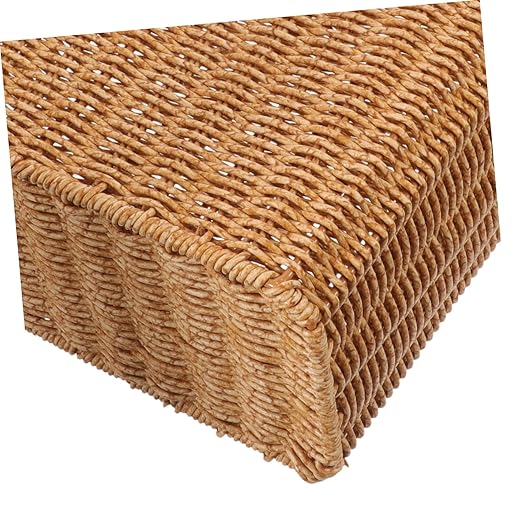VALICLUD Woven Trash Can Multi Function Storage Basket Rustic Wastebasket for Bedroom Office Dormitory with Natural Design Indoor Garbage Container for Home and Study