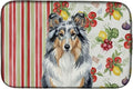 Caroline's Treasures Blue Merle Sheltie Vegetables Dish Drying Mat Absorbent Dish Drying Mat Pad for Kitchen Counter Dish Drainer Mat for Countertop 14 x 21 Multicolor