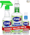 ZORBX Unscented Multipurpose Odor Eliminator 3 items Bundle: 2 Oz + 16 Oz + 32 Oz - Used in Hospitals &amp Healthcare Facilities - Advanced Trusted Formula - Perfect Bundle to Get Rid of Unpleasant O
