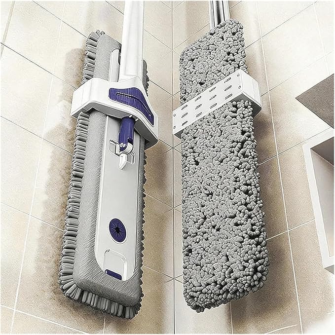 140cm Long Handle Floor Cleaning Mop with Squeezer Heavy Duty Thicken Chenille(T10)