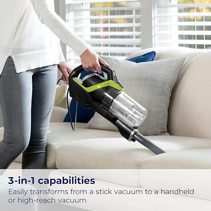 Bissell PowerGlide Slim Corded Vacuum Powerful Pet Hair Pickup on Carpet &amp Hard Floors Lightweight Swivel Steering 3-in-1 Capabilities with Dusting &amp Crevice Tool XL Tank 3070 Black &amp