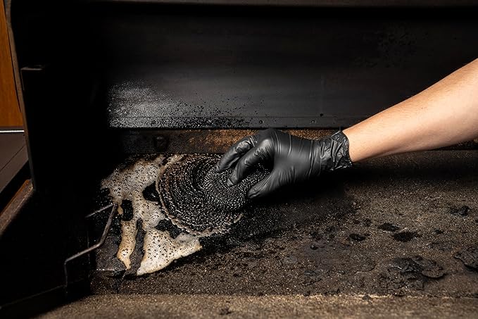 Traeger Grills Deep Cleaning Kit - Exterior Detailing Spray (16oz) Foaming Degreaser (16oz) Grill Scraper &amp Pad Microfiber Towels Nitrile Gloves - Tools for Cleaning Grill Smoker Oven Gridd