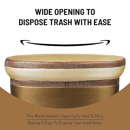 Zahari Home Decorative Trash Can for Bathroom Office &amp Bedroom - 2.1 Gallons Stylish &amp Small Trash Can for Dorms Desktop &amp Restroom - Chic Waste Basket for Compact Spaces Contempo
