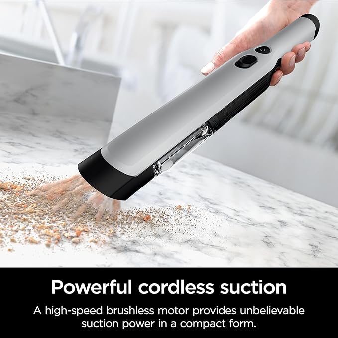 Shark WANDVAC Cordless Hand Vac Lightweight Versatile and Portable at 1.4 lbs. Powerful Suction Charging Dock One-Touch Empty NEW Furfins Tool &amp Crevice Tool for Pet &amp Home Gray WV201W