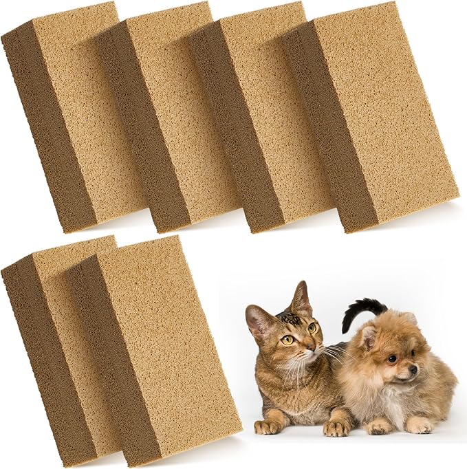 6 Pack Pet Hair Remover Sponge Cat and Dog Hair Sponge Rubber Pet Hair Lifter Pet Hair Removal Tool Remove Pet Hair from Furniture Carpet Bedding Clothing 6.26 x 3.28 x 1.89 Inch