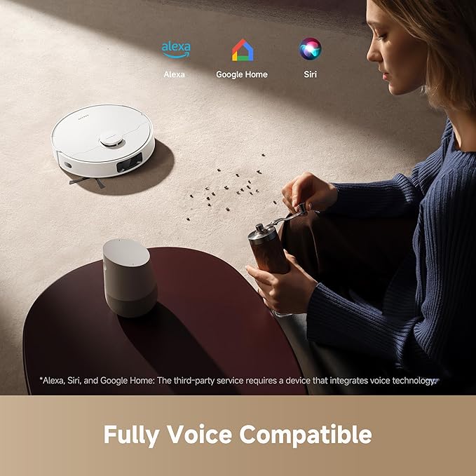 DREAME D20 Plus Robot Vacuum and Mop 13000Pa Suction Self-Emptying with 5L Dust Bag DuoBrush for Pet Hair LDS Mapping App &amp Voice Control 5200mAh Battery Ideal for Hard Floors &amp Carpet