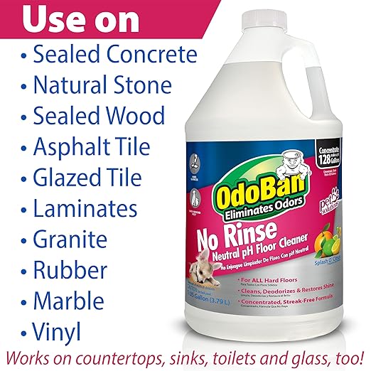 OdoBan Pet Solutions No Rinse Neutral pH Floor Cleaner Concentrate 3 Gallons Splash O' Citrus Scent
