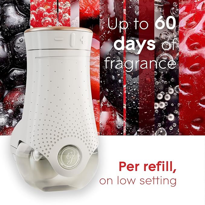 Glade PlugIns Refills Air Freshener Starter Kit Scented and Essential Oils for Home and Bathroom Bubbly Berry Splash 4.02 Fl Oz 2 Warmers + 6 Refills