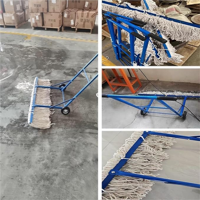 Outdoor Basketball Court Absorbent Mop Hand-Push Dust Mop Cart for Public Buildings Maintains Clean Tennis Court Absorbent Highly Efficient Water Removal(Mop Width 45.7in/116cm)