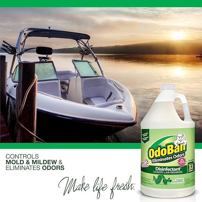 OdoBan Disinfectant Concentrate and Odor Eliminator Made in the USA Original Eucalyptus Lavender and Cotton Breeze Scents 3 Gallons