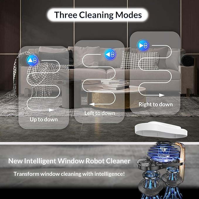 Automatic Window Cleaner Robot With Dual Water SpraySmart Window Cleaning Washer Machine With 3000pa Suction&ampAI Path PlanningPerfect Windows Cleaning Robot For HighRise Windows Tiles And Glass