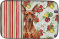 Caroline's Treasures Red Miniature Pinscher Min Pin Vegetables Dish Drying Mat Absorbent Dish Drying Mat Pad for Kitchen Counter Dish Drainer Mat for Countertop 14 x 21 Multicolor
