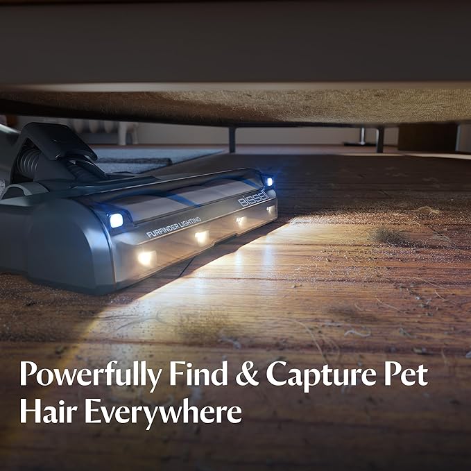 Bissell PowerClean FurFinder 200W Self-Standing Cordless Vacuum w/Tangle Free Brush Roll Strong Suction Removeable Battery Wall Mount Upholstery Tool &amp Bright Headlights