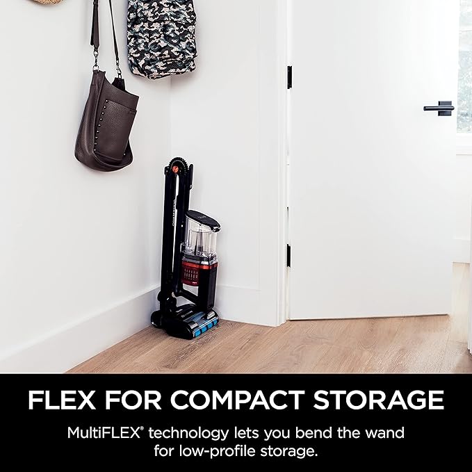 Shark Cordless Vertex Pro Lightweight Cordless Stick Vacuum with DuoClean PowerFins HEPA Fitler Anti-Allergen Complete Seal LED Headlights For Carpets &amp Hardfloors Red IZ662H