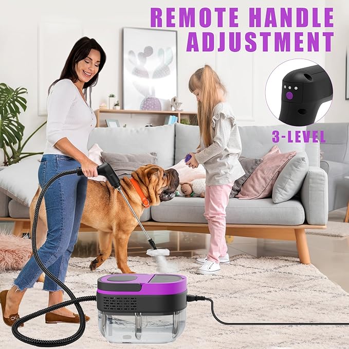 Steam Cleaner 2500W Handheld Steamer with 1.6L Tank 3 Steam Levels Portable Steam Cleaning Machine for Home Car Detailing Furniture Bed Bugs &amp Grout – Purple