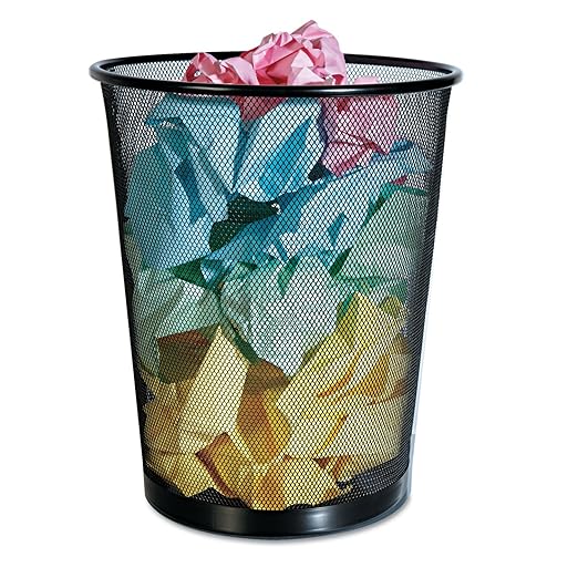 Mesh Wastebasket 18 qt Steel Mesh Black
