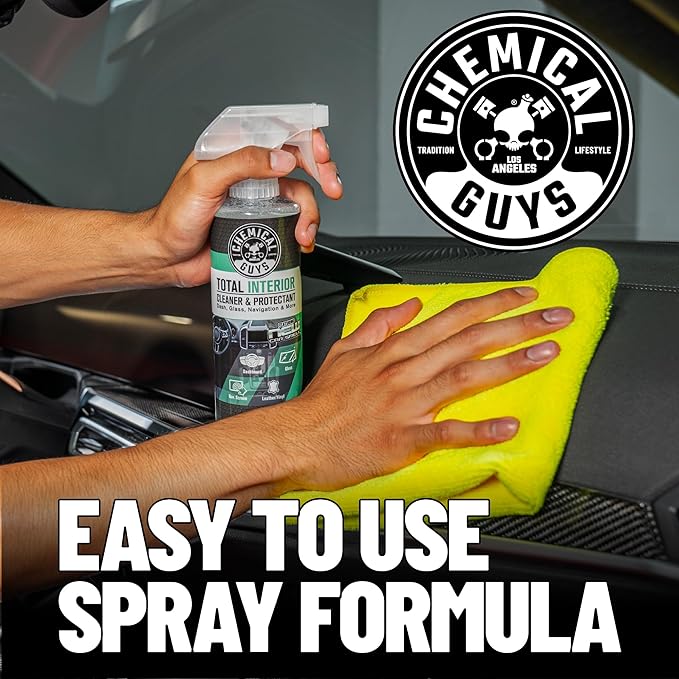 Chemical Guys Total Interior Sprayable Cleaner and Protectant Multi-Scent 3 Pack (Fresh Black Cherry &amp New Car) Safe for Cars Trucks SUVs Jeeps Motorcycles RVs &amp More (3) 16 fl oz Bott