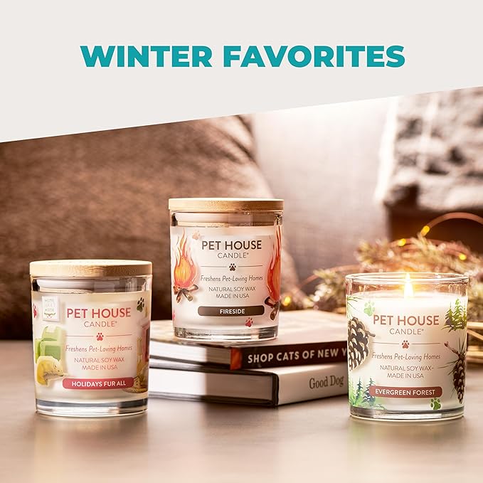 Pet House Candles Plant-Based Clean Burning Long Lasting Pet Friendly Candles for Home - Mediterranean Sea 2 Pack