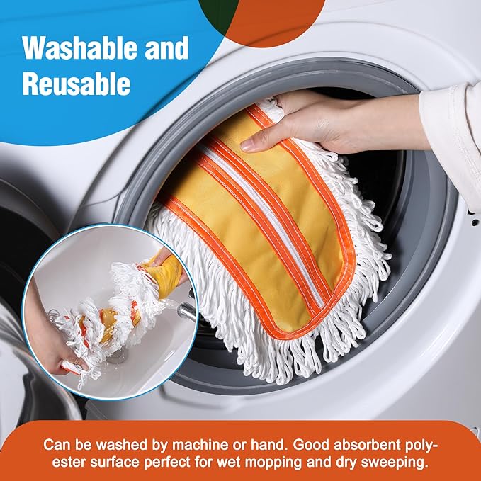 36 Microfiber Mop Pads 2 Pieces Just Fit CLEANHOME Industrial Dust Mop: B08R3F1ZZMYellow