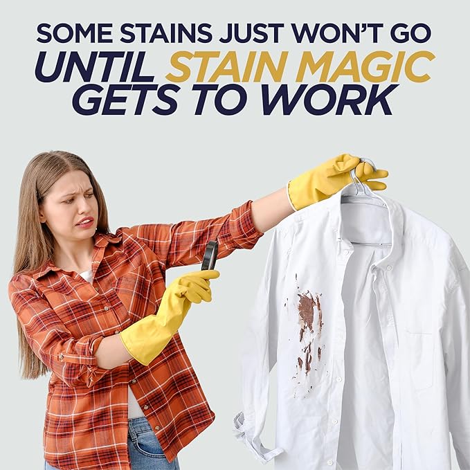 Pro’s Choice Stain Magic Professional Grade Upholstery &amp Carpet Stain Remover for Clothes Laundry &amp Tough Organic Stains Effective Fabric Spot Cleaner for Red Wine Coffee Tea Pet Stains &