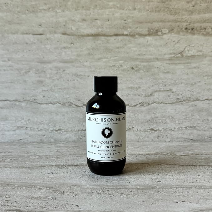 Murchison-Hume Powerful Plant-based Multi-Surface Bathroom Cleaner Spray for Basins Tubs Tiles and Toilets. Eliminates Odor 17oz and 3.4 Oz Concentrate Bundle Australian White Grapefruit