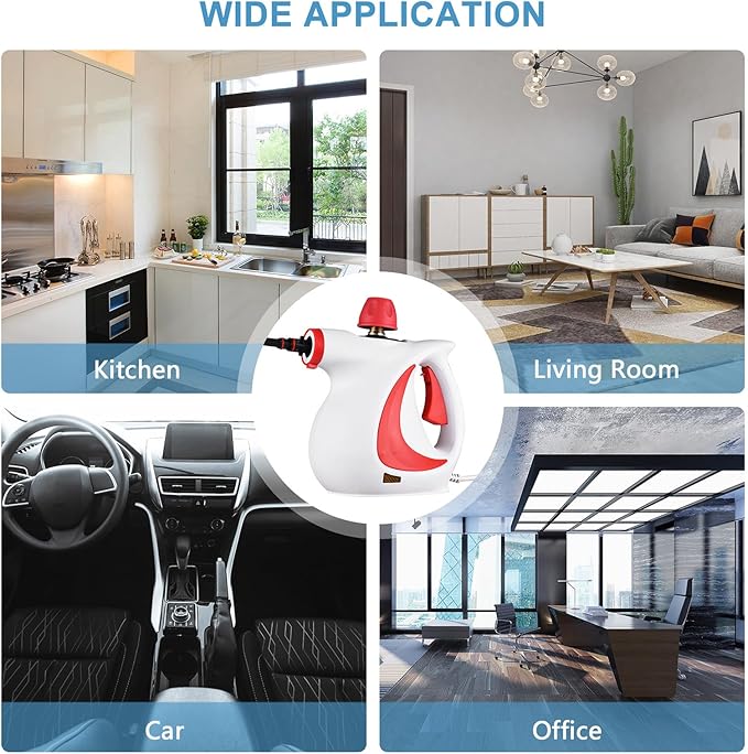 Steam CleanersHandheld Steam Cleaner For Home Steam Cleaner For Car Steam Cleaner Handheld Hand Held Cleaner Sakerplus Steam Disinfection Cleaner (red)
