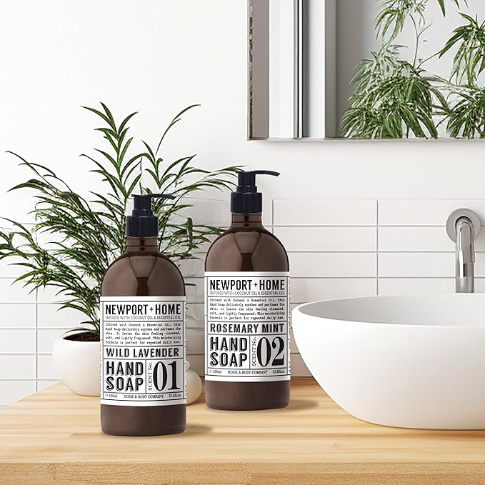 Newport Home Hand Soap Wild Lavender and Rosemary Mint 21.5 fl oz Set of 4 Home and Body Co