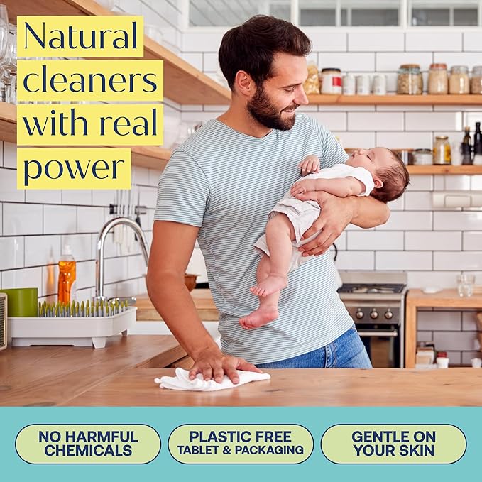 Fab Tab Home Cleaning Kit Refill Tablets - All-Purpose Cleaner Bathroom Cleaner &amp Foaming Hand Soap Tablet Refills - Plant-Based - Platic-Free - No Harsh Chemicals - (Bottles Not Included)