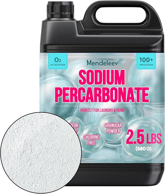 2.5 LB Sodium Percarbonate Laundry Booster – Heavy-Duty 99.9% Pure | Oxygen Power Cleaner for Laundry &amp Home (2.5 Lbs - 1.15 kg)