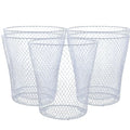 BCL Wire Mesh Round Waste Basket 9in (White Pack of 5) Lightweight Trash Can Open Top Wastebasket Recycling Bins Desk Office School Garbage Cans Home Essential