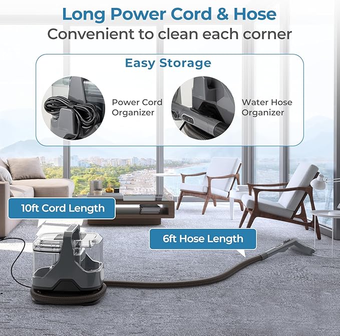 ARLIME Carpet Cleaner Machine 600W Deep Pet Stain Remover with Water Spray 15Kpa Powerful Suction Dual Water Tank Portable Upholstery Spot Cleaner for Couch Car Seat Mattress Rug &amp Curtain