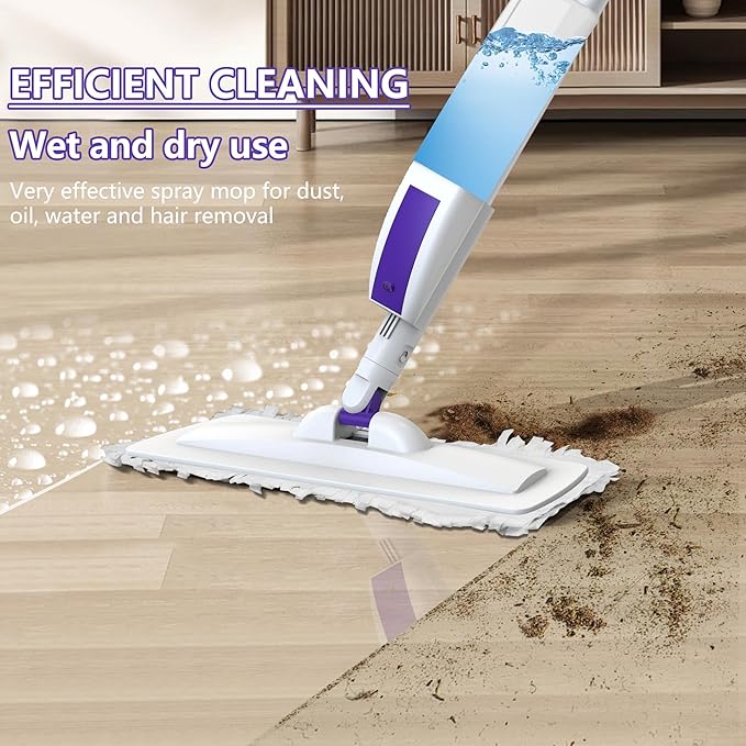 Spray Mop for Floor Cleaning System with 3 Washable Pads&amp 25 Disposable Refills for Hardwood Laminate Tile Floor Dust Cleaning.