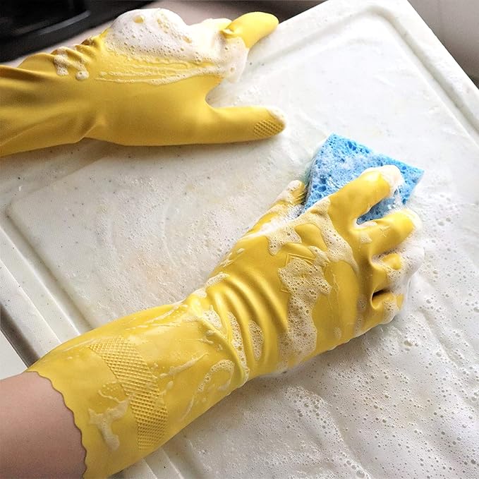 Playtex HandSaver Reuseable Rubber Cleaning Gloves (Medium 12 Pairs) Everyday Protection Reusable Household Gloves
